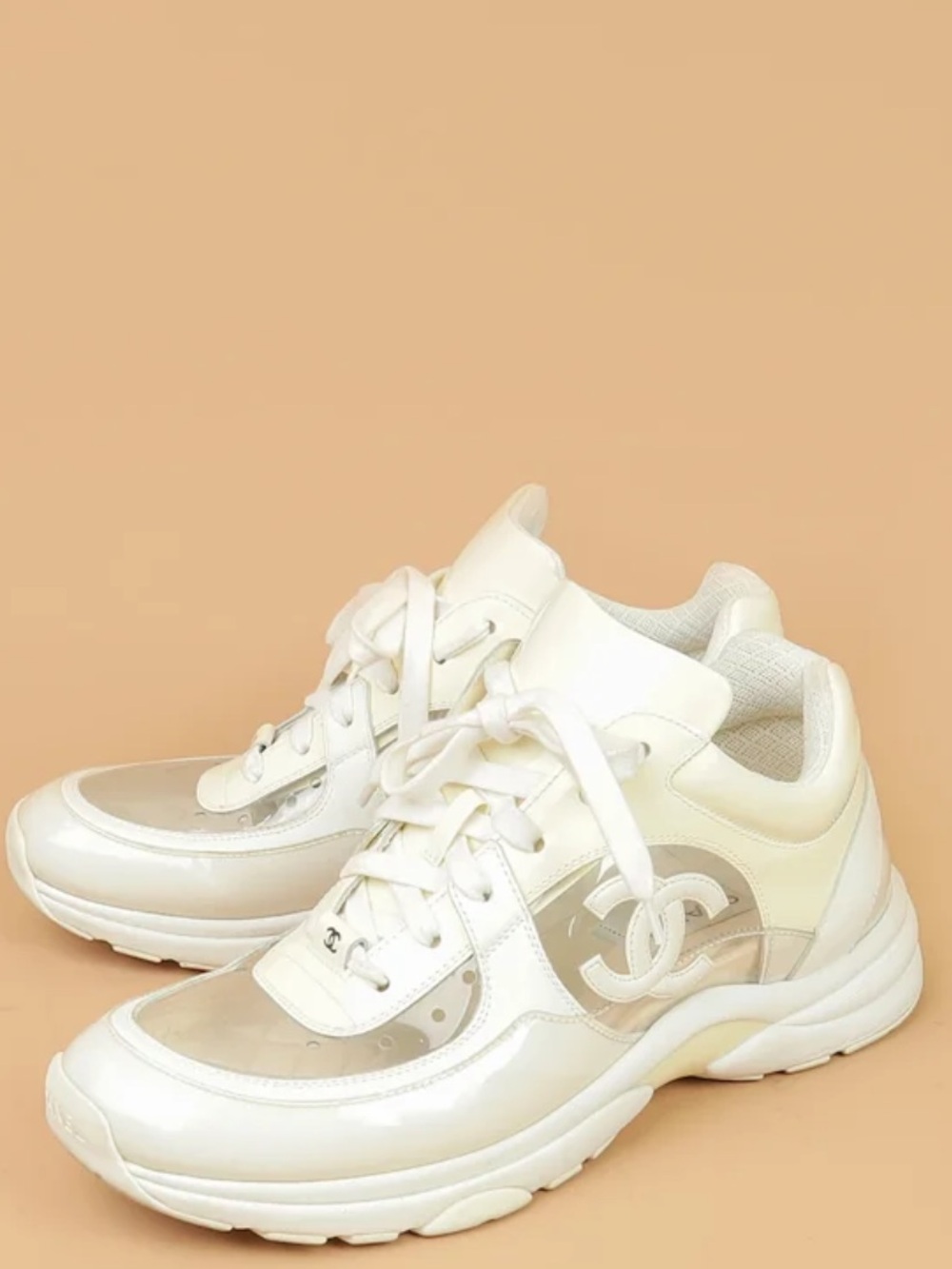 🛍️CHANEL Authentic Vintage Coco Mark Clear Sneakers